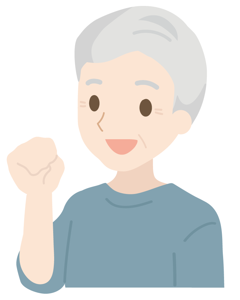 アルツハイマーの対策をしたい高齢男性のイラスト