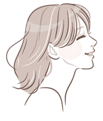 集中王を飲んで健やかな毎日をおくる若い女性の横顔のイラスト